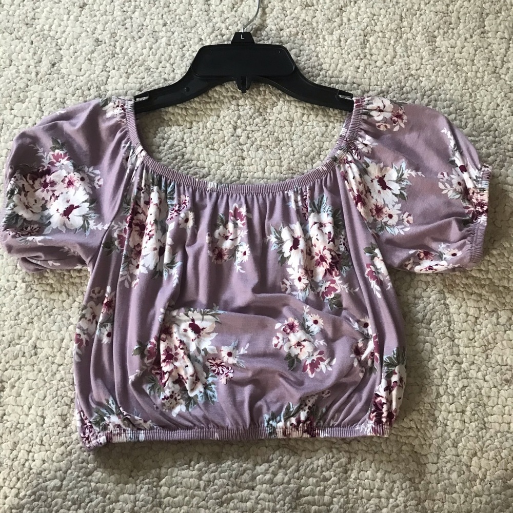 purple crop top